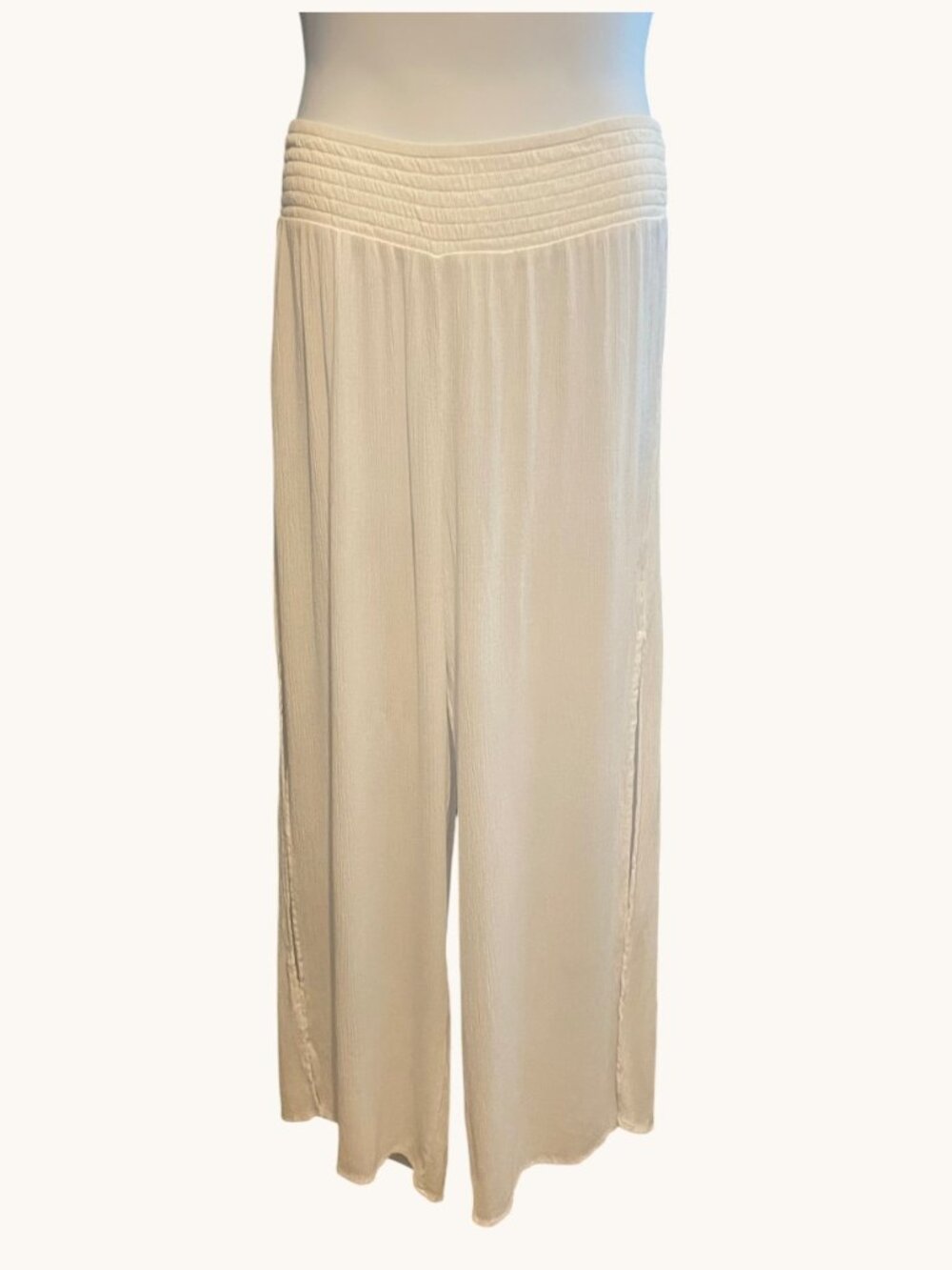 Kona Sol Women's Smocked Waist Side Slit Cover Up Pants